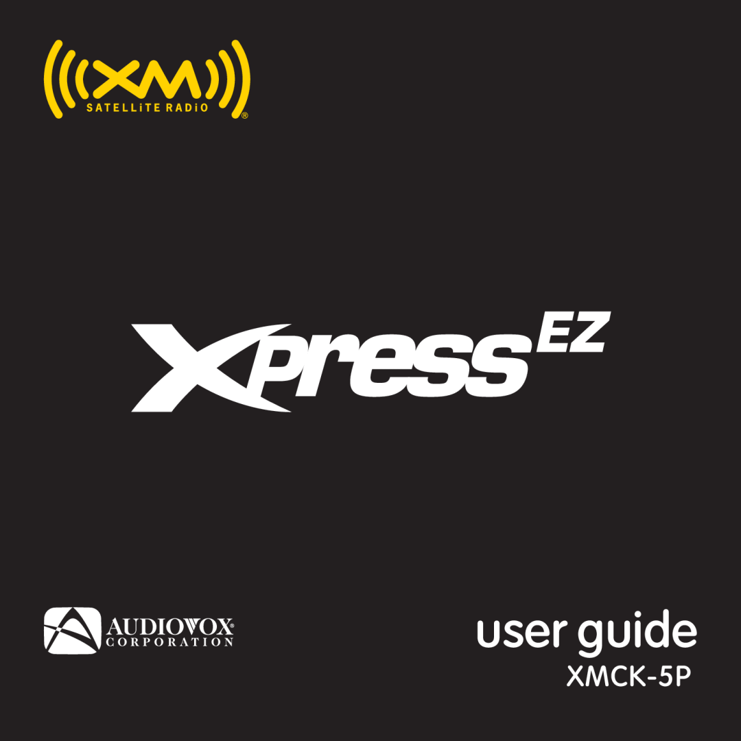 XM Satellite Radio XMCK-5P manual user guide 