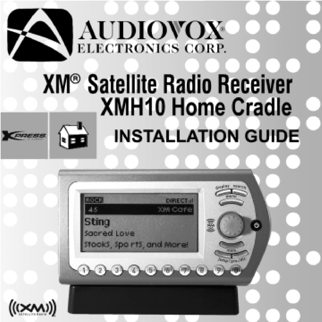 XM Satellite Radio XMH10 manual 