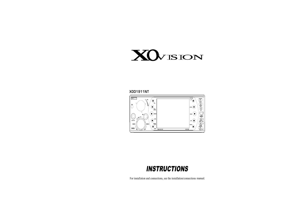 XO Vision X00191NT manual 