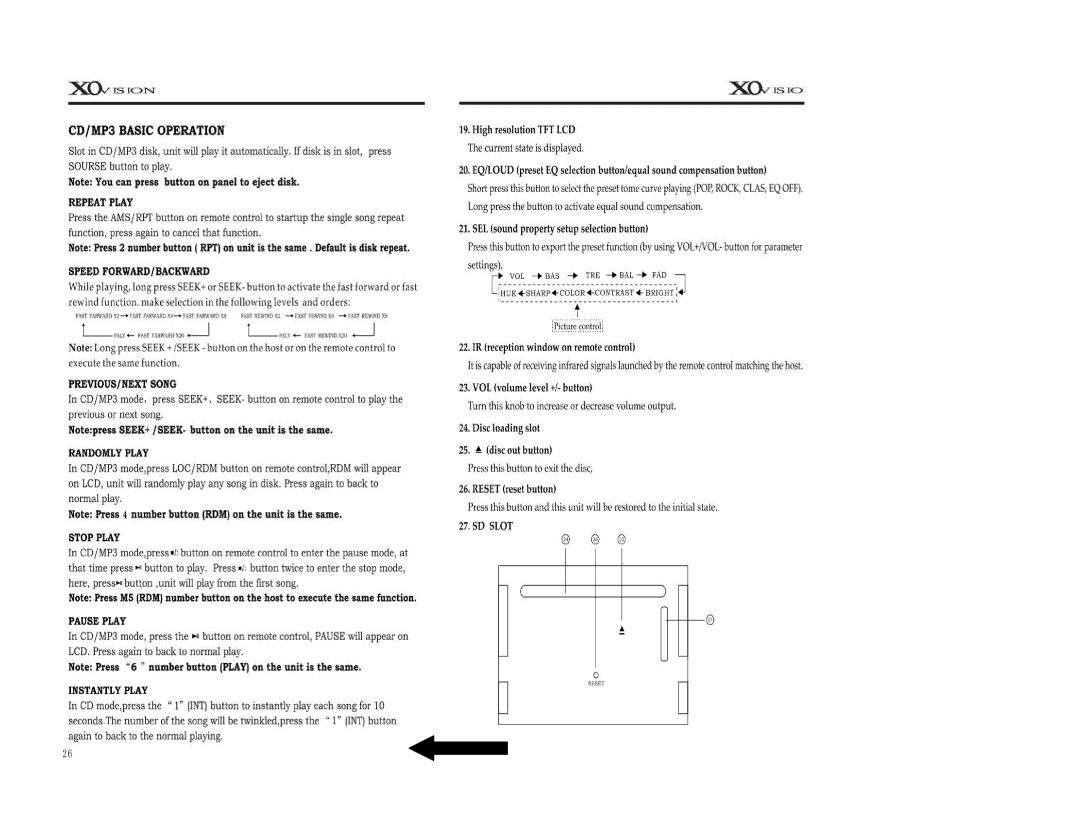 XO Vision X00191NT manual 