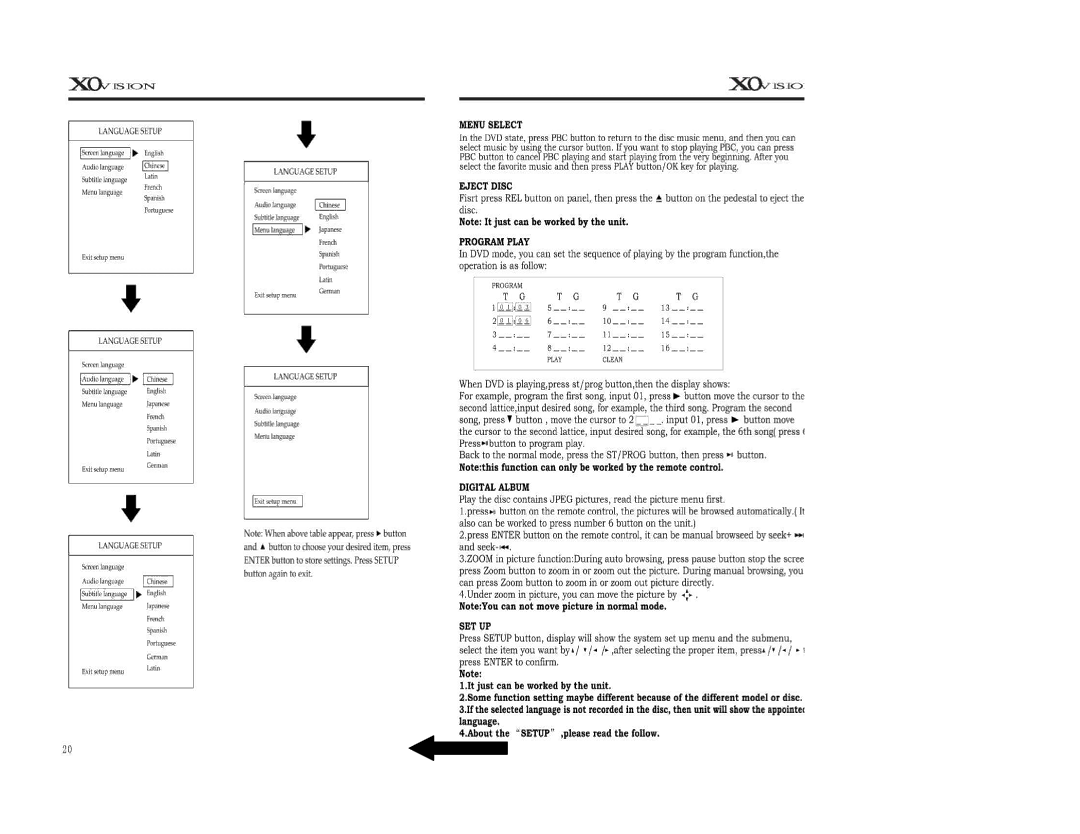 XO Vision X00191NT manual 