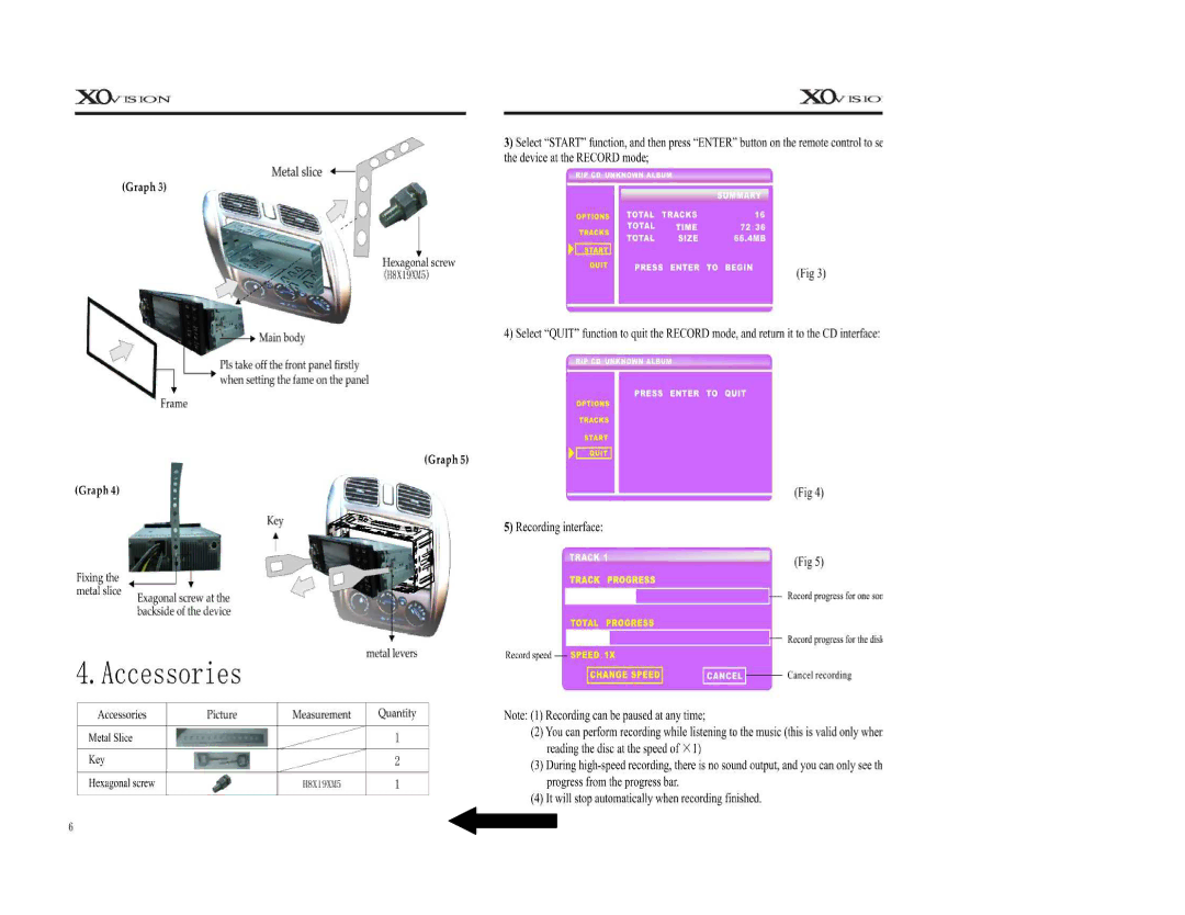 XO Vision X00191NT manual 