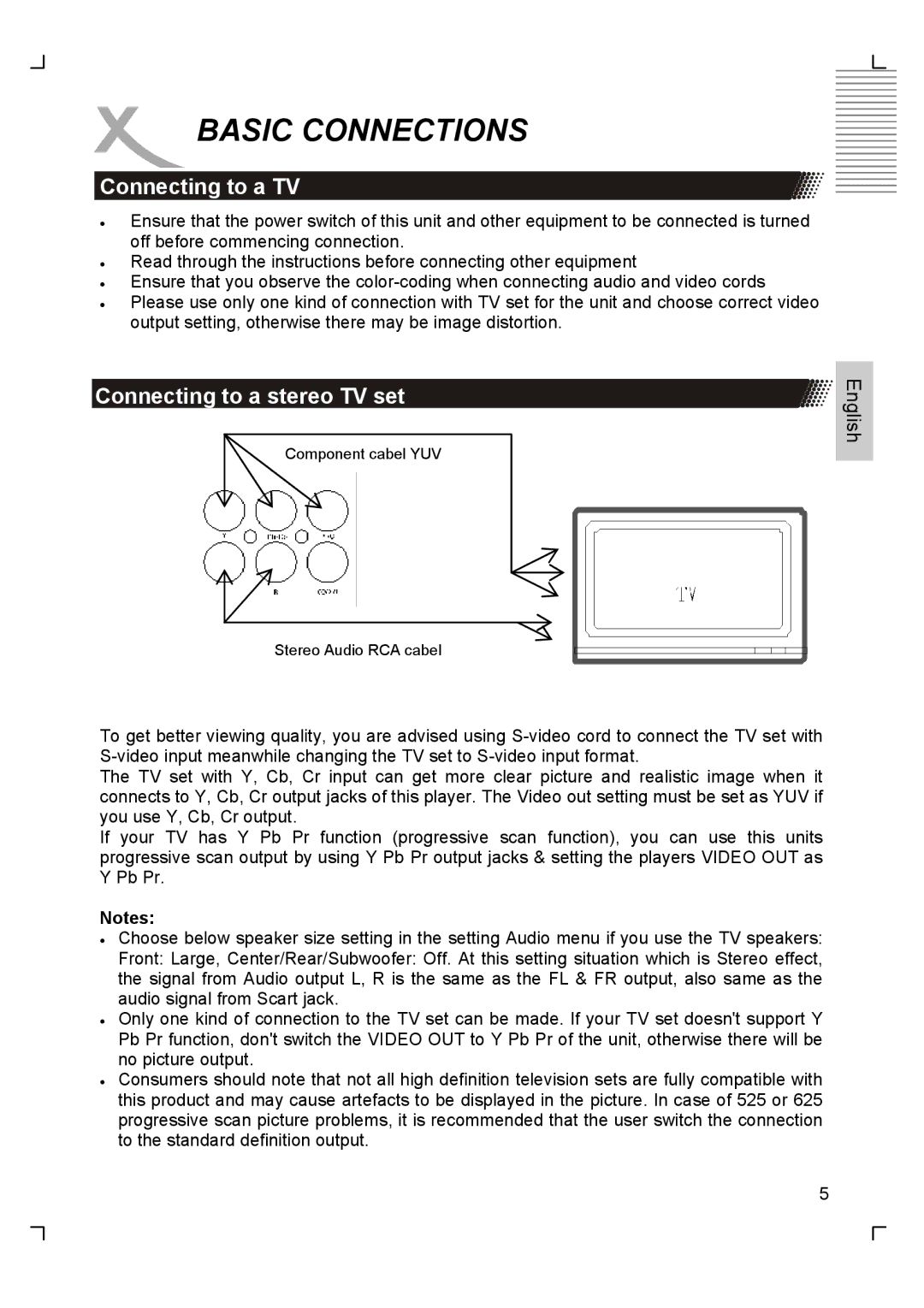 Xoro HSD 2200 manual Basic Connections, Connecting to a TV, Connecting to a stereo TV set 