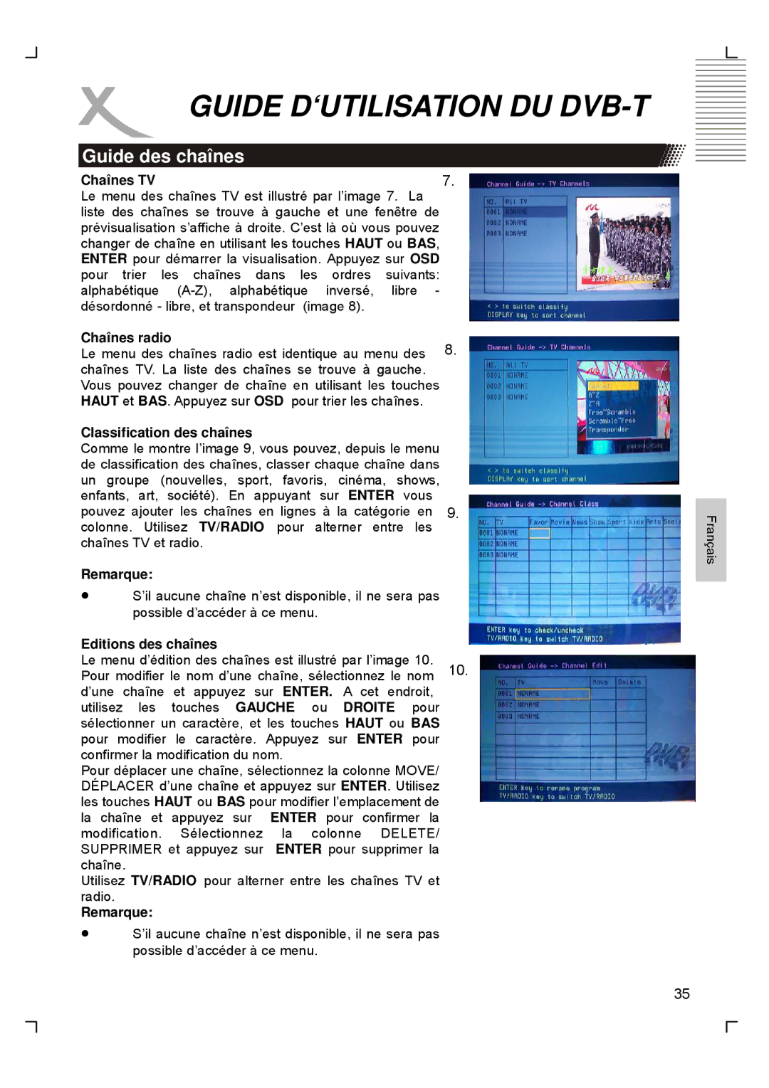 Xoro HTC1900D manual Guide des chaînes, Chaînes TV 