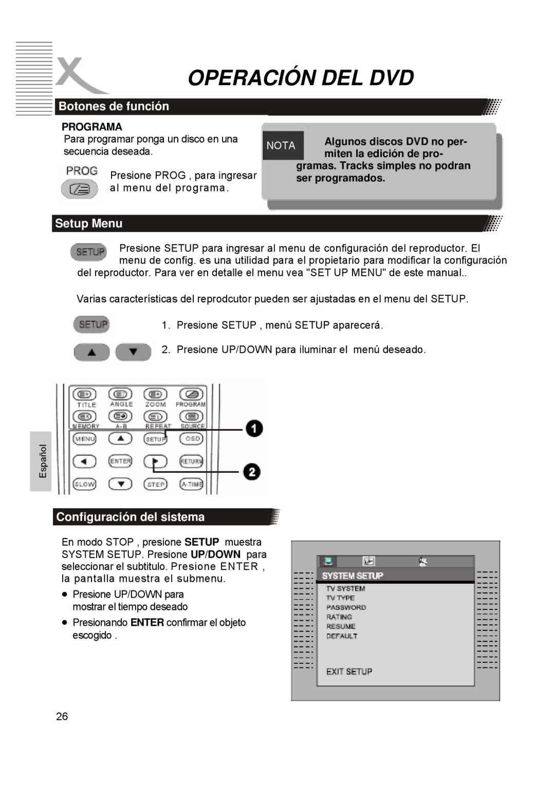 Xoro HTC1900D manual Configuración del sistema, Programa, Miten la edición de pro, Ser programados 