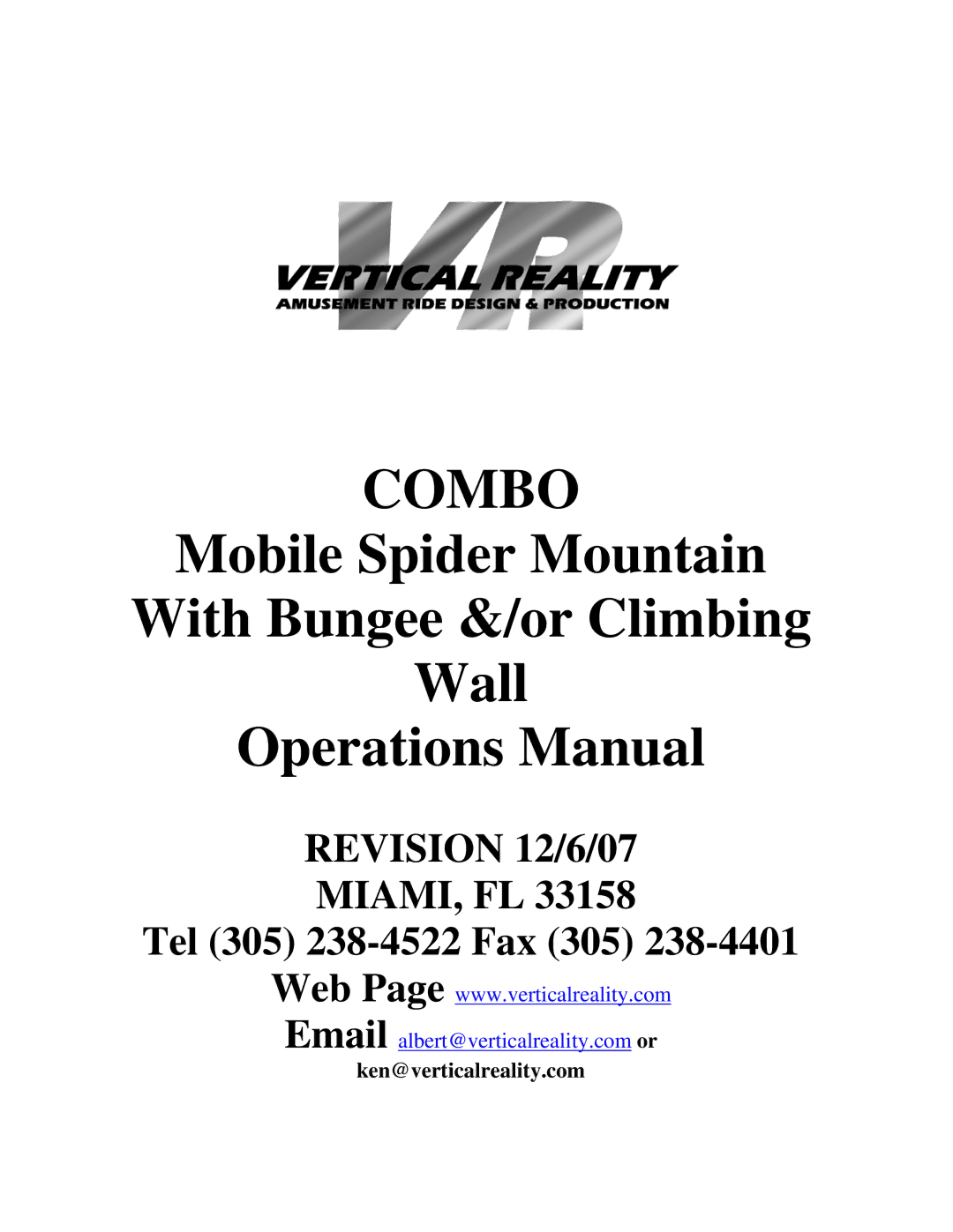 Xpress COMBO Mobile Spider Mountain With Bungee &/or Climbing Wall manual Combo, Ken@verticalreality.com 