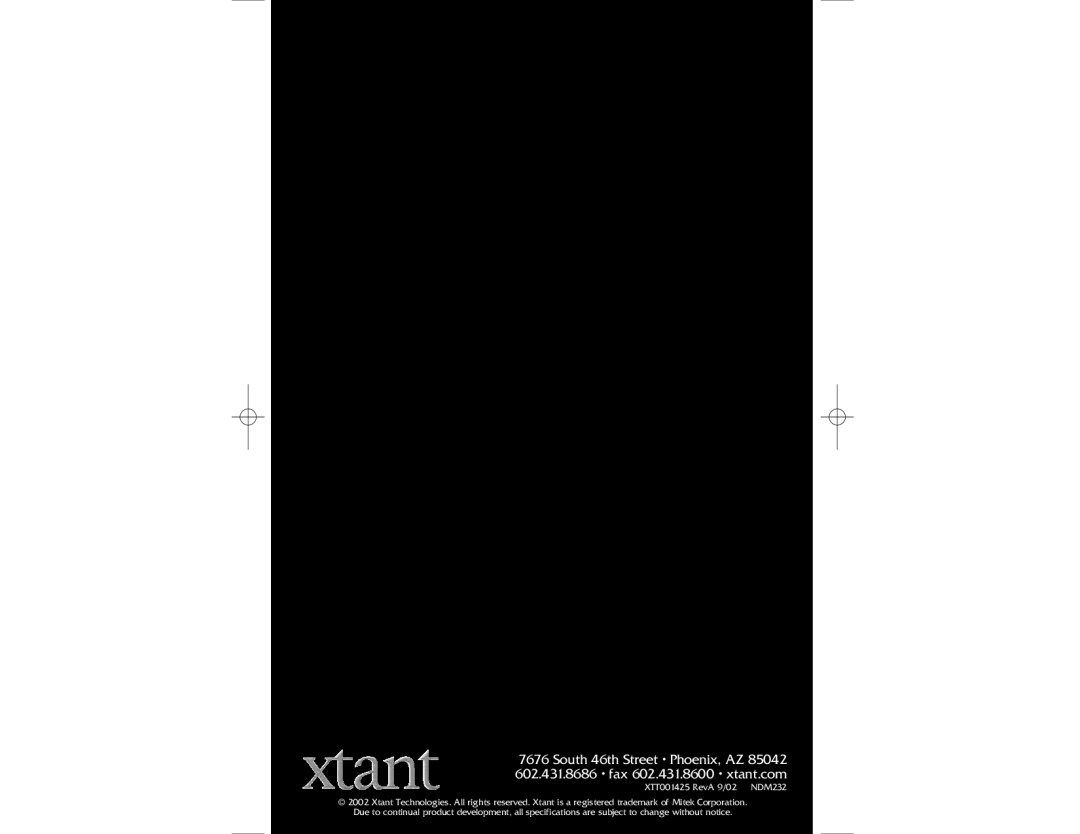 Xtant 1.1 owner manual 