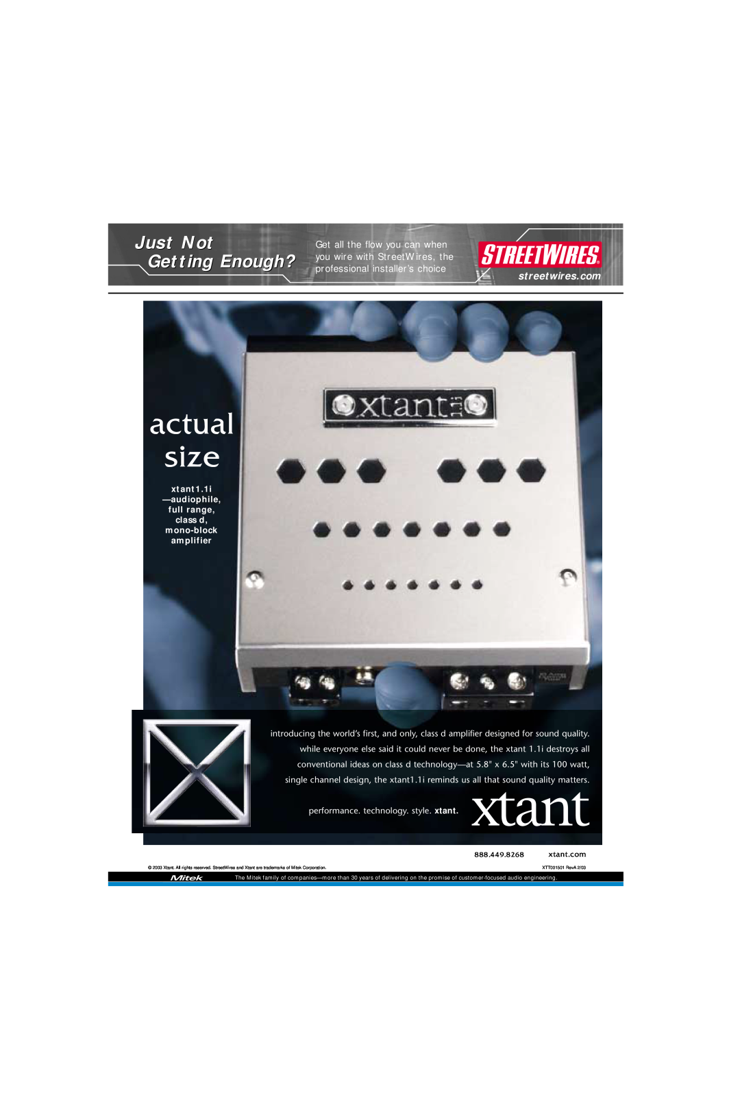 Xtant 1.1I manual actual size, Just Not Getting Enough?, xtant1.1i -audiophile full range class d, mono-block amplifier 