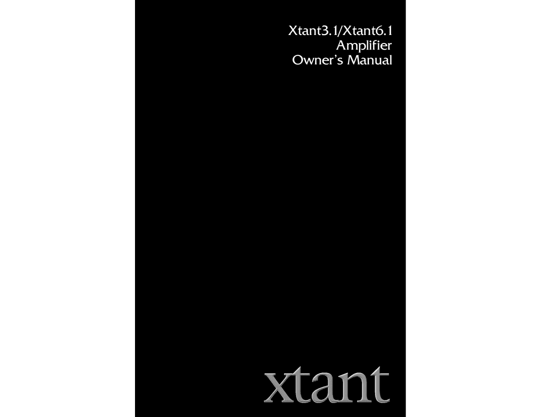 Xtant 3.1, 6.1 owner manual 
