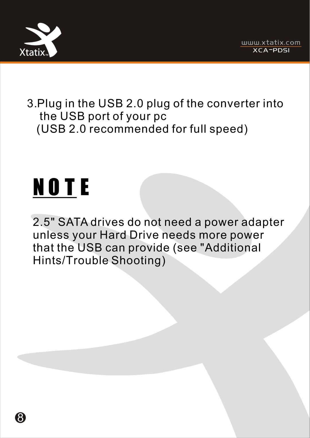 Xtatix XCA-PDSI user manual XCA Pdsi 