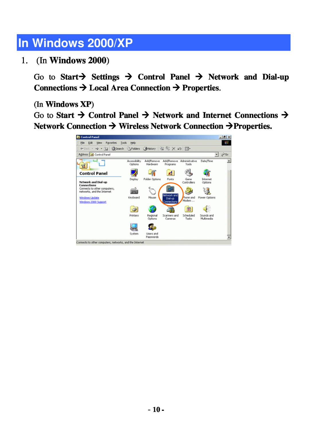 Xterasys USB Adapter user manual In Windows 2000/XP 