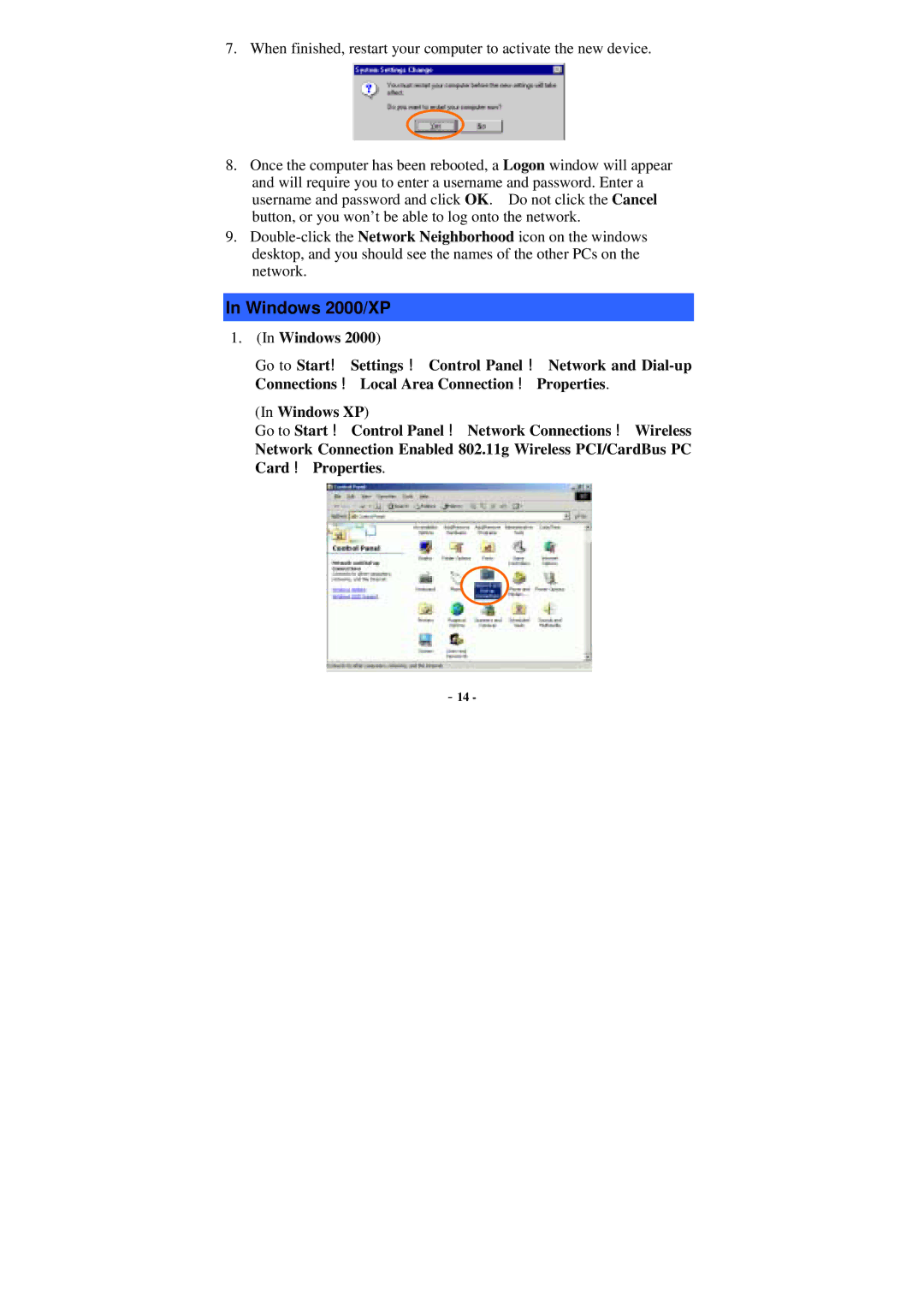 Xterasys Wireless LAN Card user manual Windows 2000/XP 