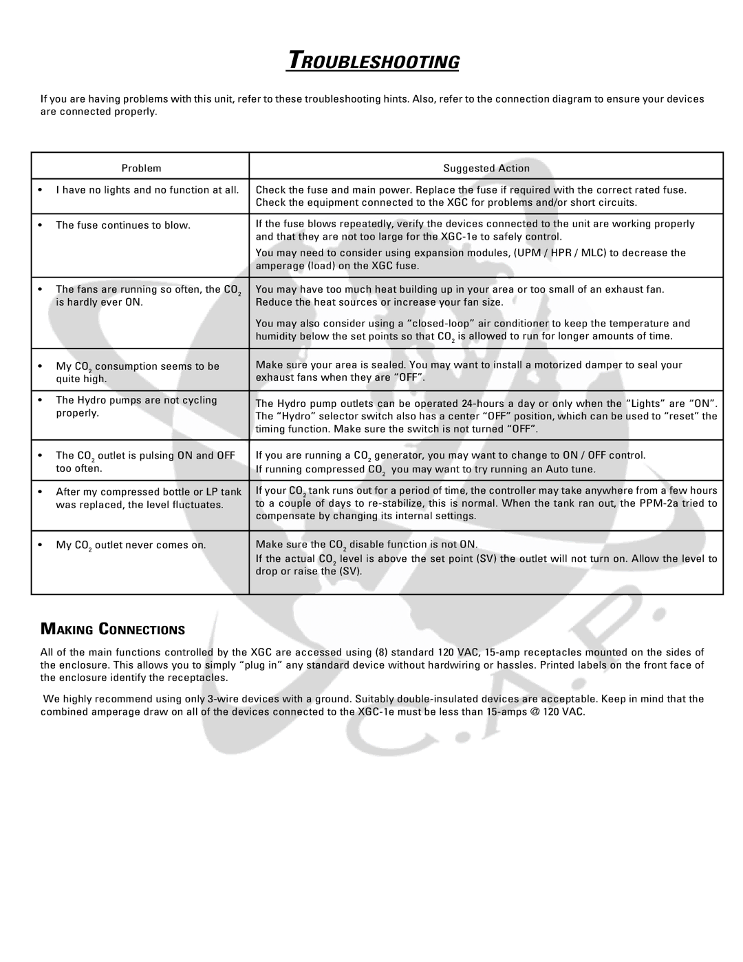 XtremeMac XGC-1e warranty Troubleshooting, Making Connections 