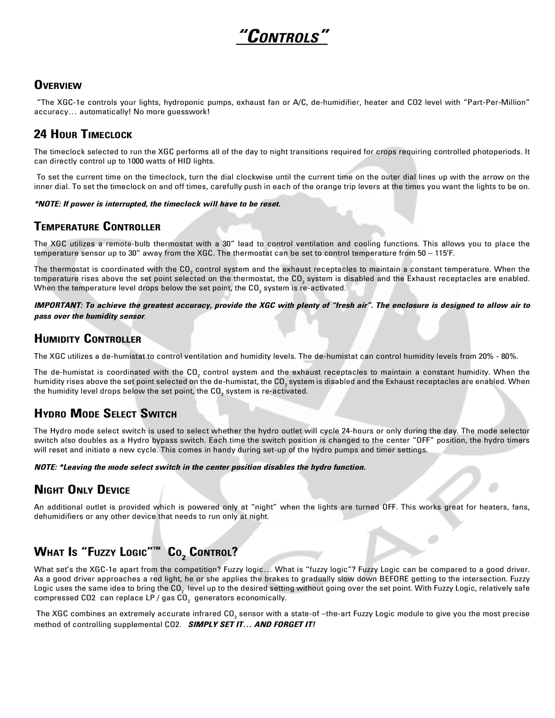 XtremeMac XGC-1e warranty Controls 