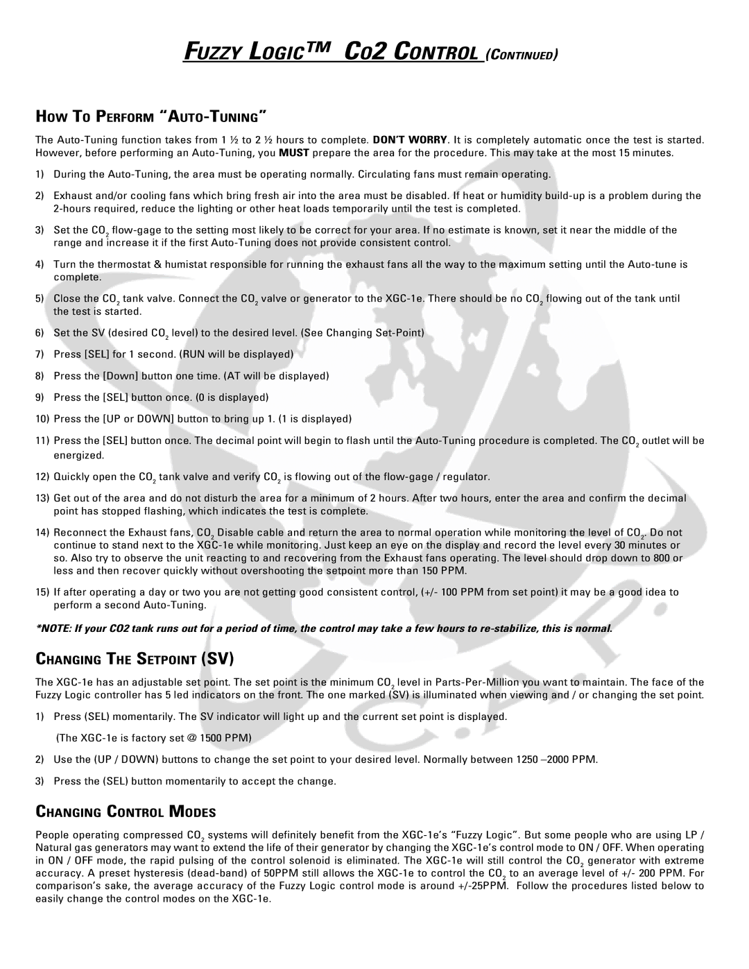 XtremeMac XGC-1e warranty How To Perform Auto-Tuning, Changing The Setpoint SV, Changing Control Modes 