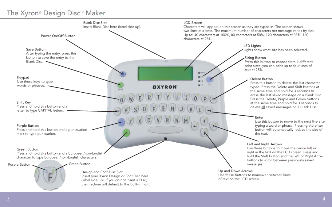 Xyron FPO manual Xyron Design Disc Maker 