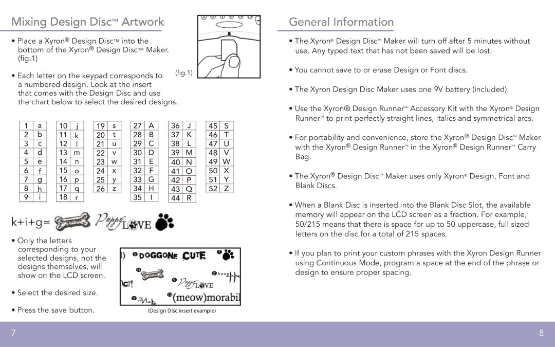 Xyron FPO manual General Information, +i+g= 