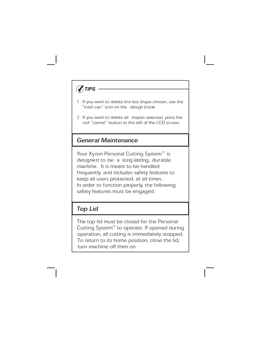 Xyron None manual 