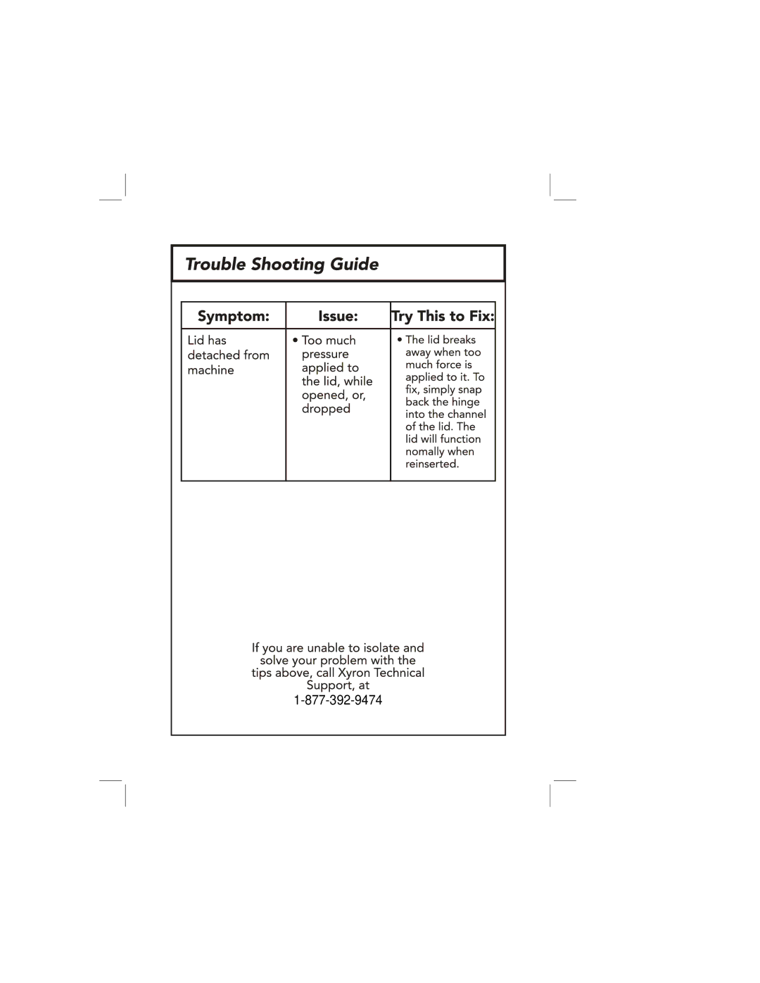 Xyron None manual Rev 3/1 