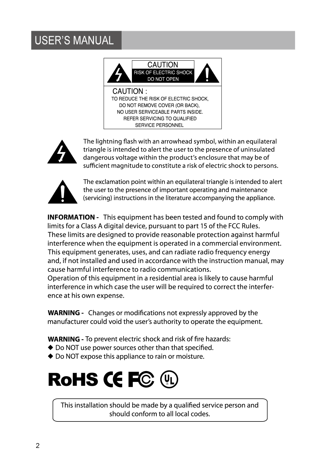 Yahee RETRT2812-1 manual USER’S Manual 