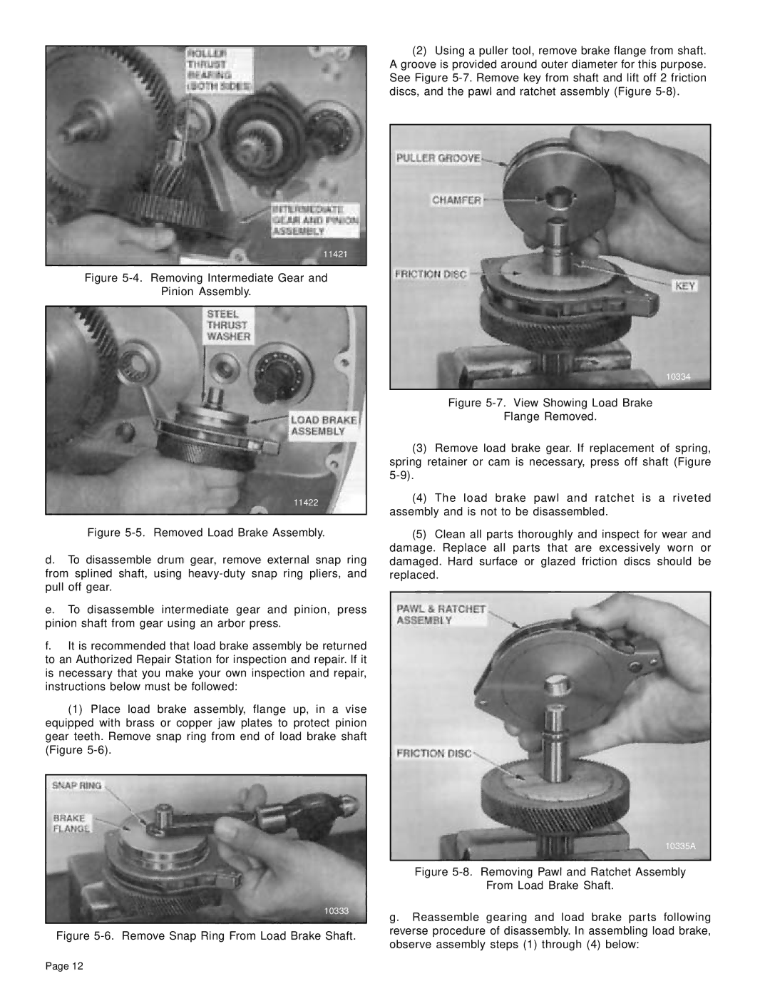 Yale Series Y80 manual Removing Intermediate Gear Pinion Assembly 