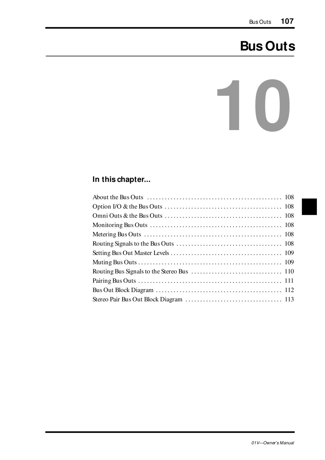 Yamaha 01v owner manual Bus Outs, This chapter 