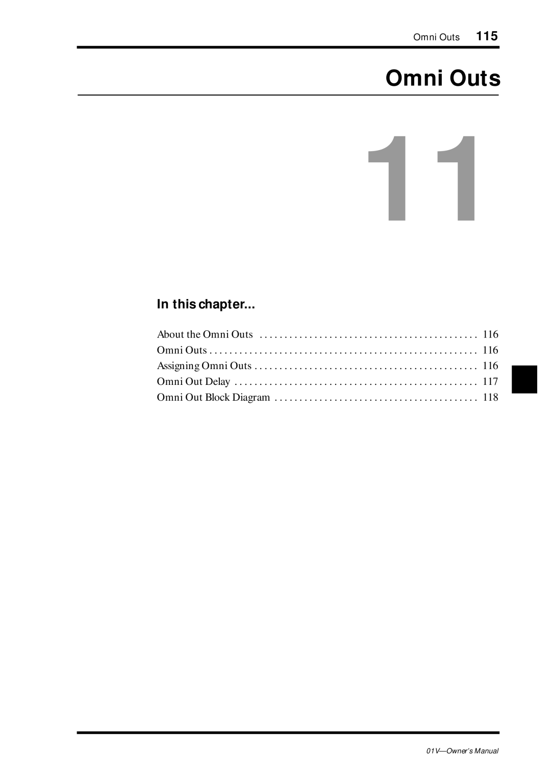 Yamaha 01v owner manual Omni Outs, This chapter 