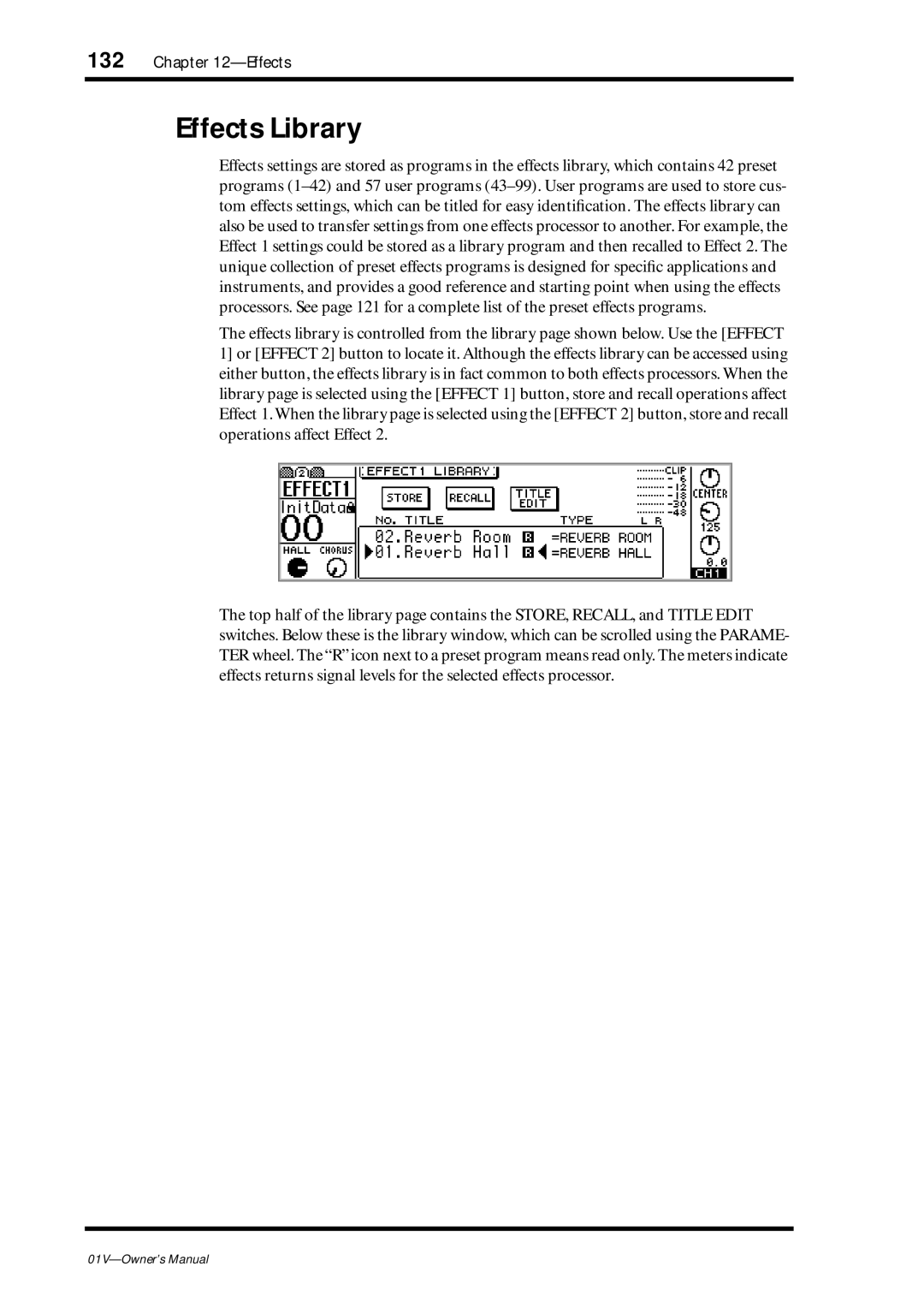 Yamaha 01v owner manual Effects Library 