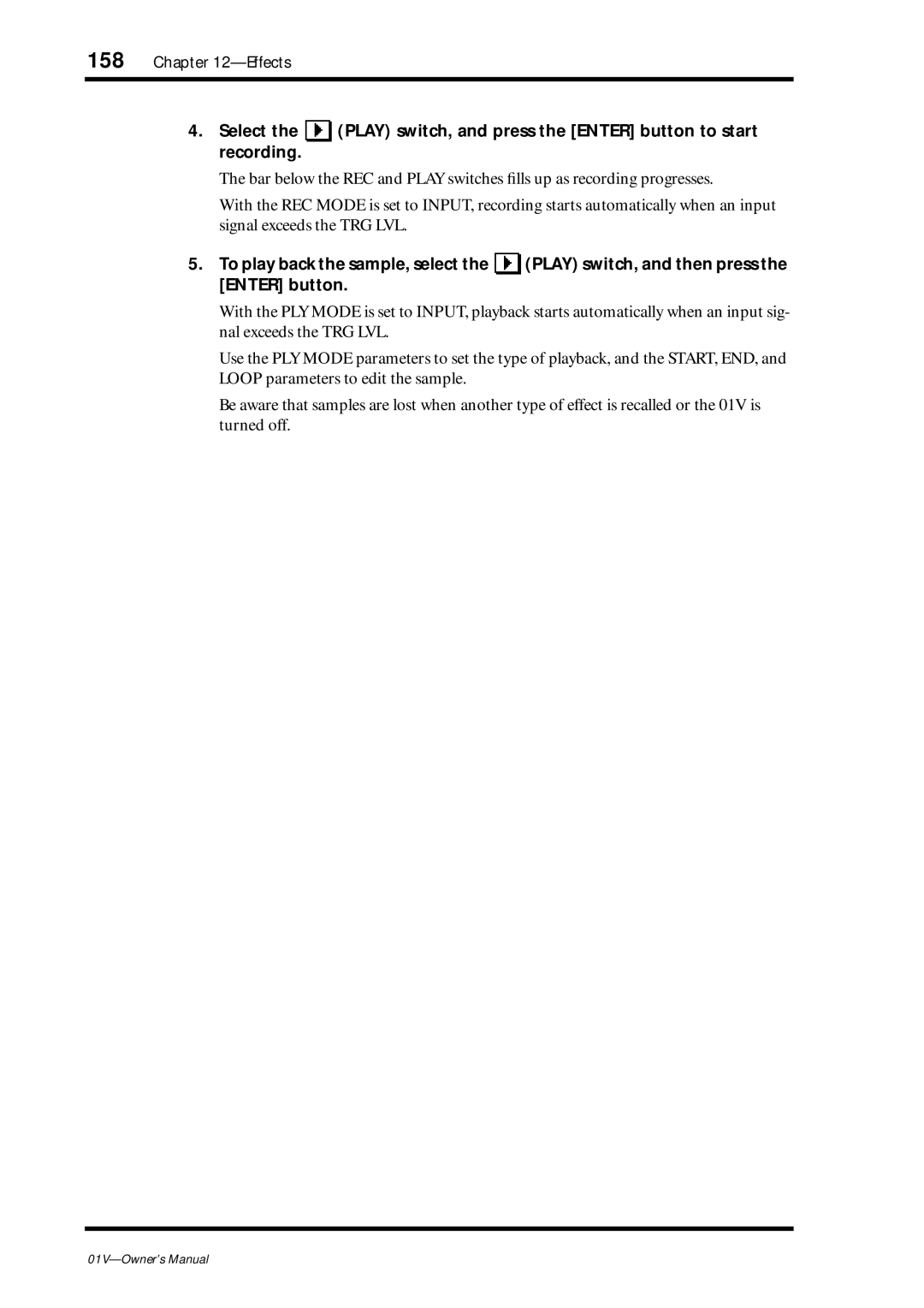 Yamaha 01v owner manual Effects 