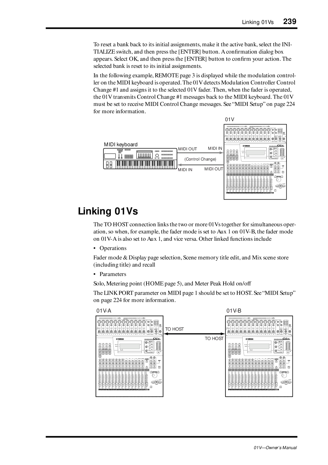 Yamaha 01v owner manual Linking 01Vs, 01V-A 