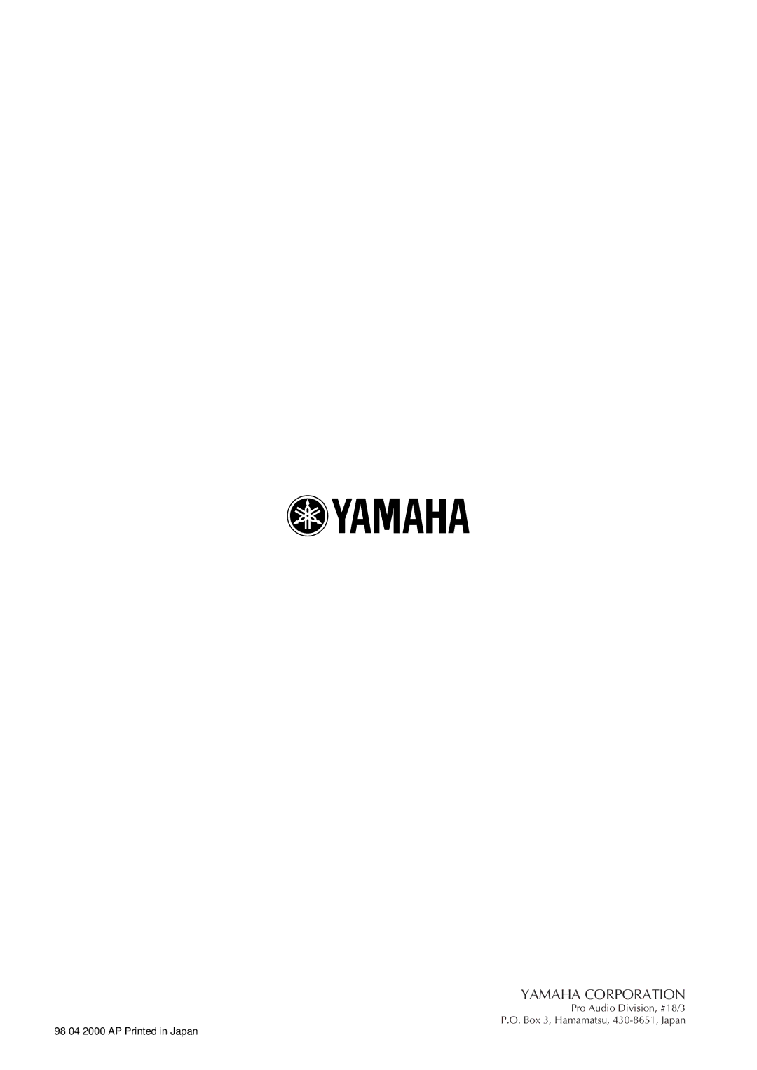 Yamaha 01v owner manual Yamaha Corporation 