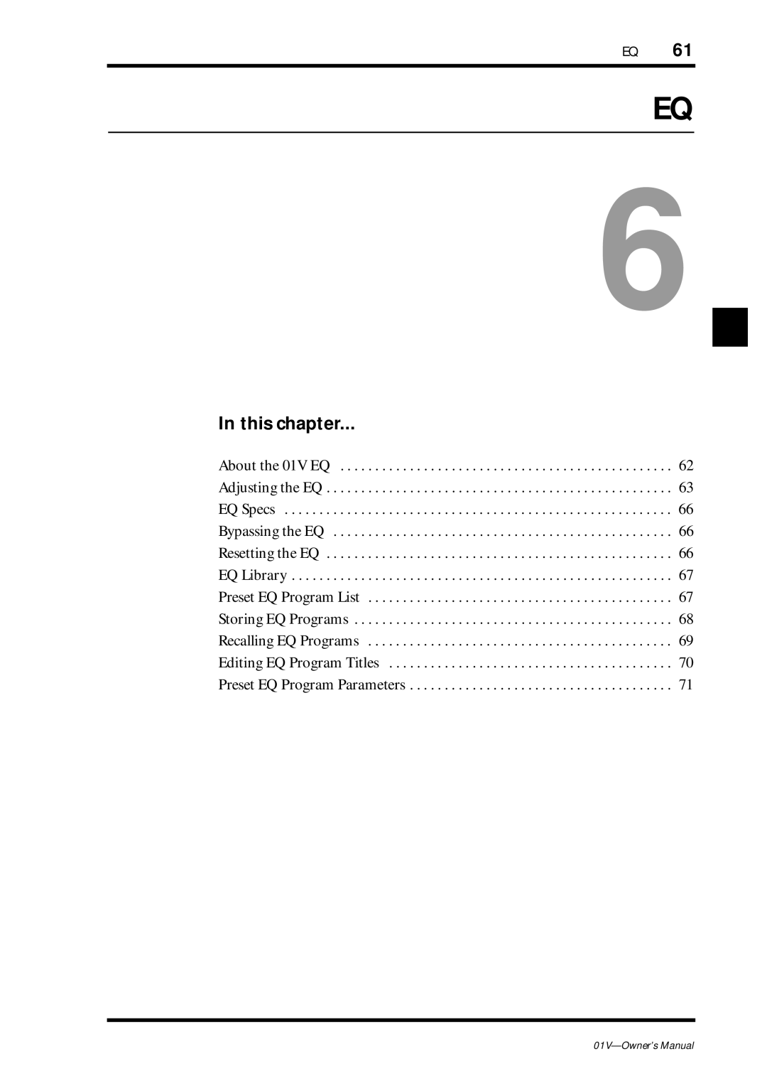 Yamaha 01v owner manual This chapter 