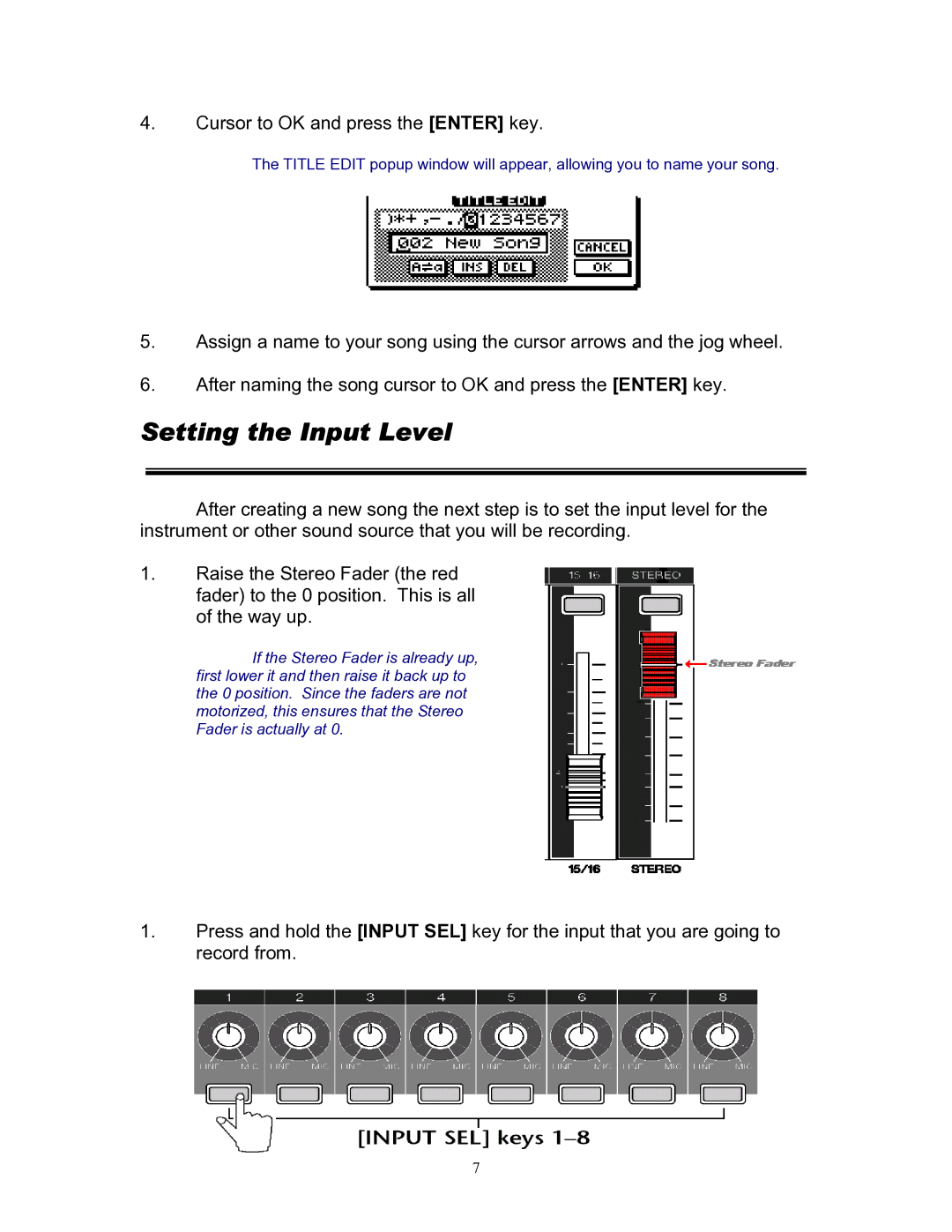 Yamaha 101 manual Setting the Input Level 