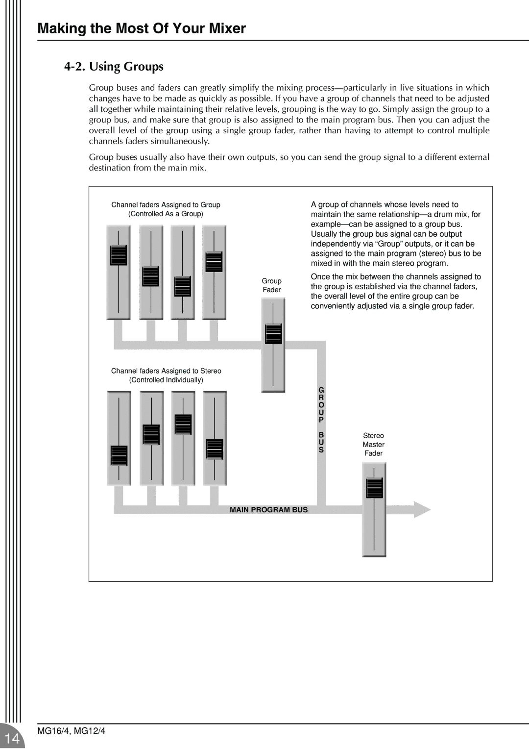 Yamaha 12/4 owner manual Using Groups 