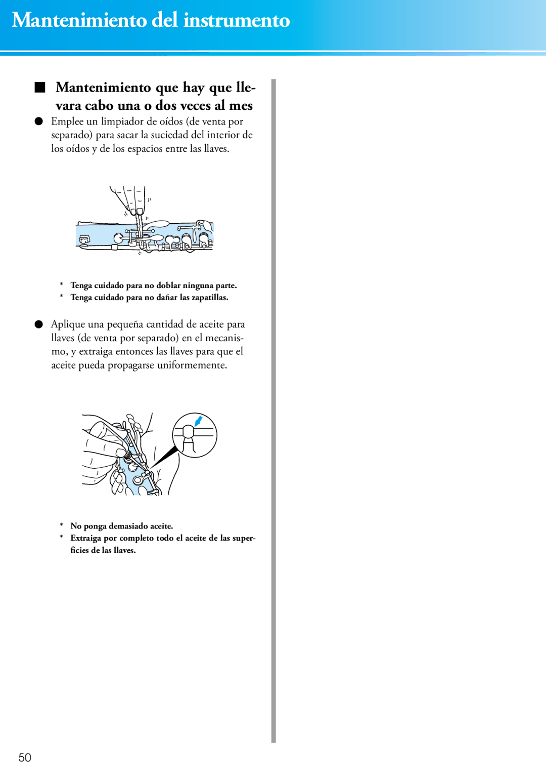 Yamaha 2428440 owner manual Mantenimiento del instrumento 