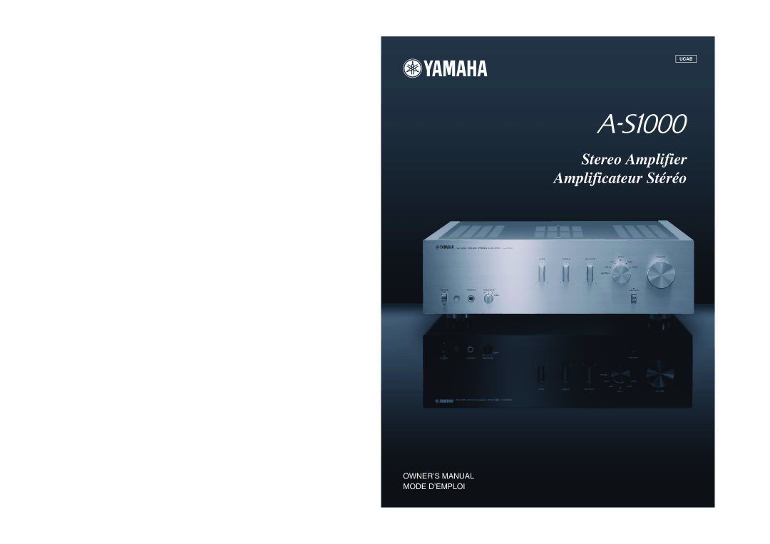 Yamaha A-S1000 owner manual Stereo Amplifier Amplificateur Stéréo 