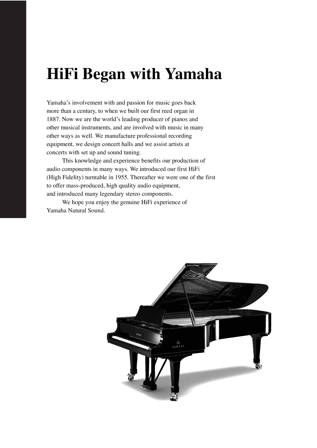 Yamaha A-S1000 owner manual HiFi Began with Yamaha 