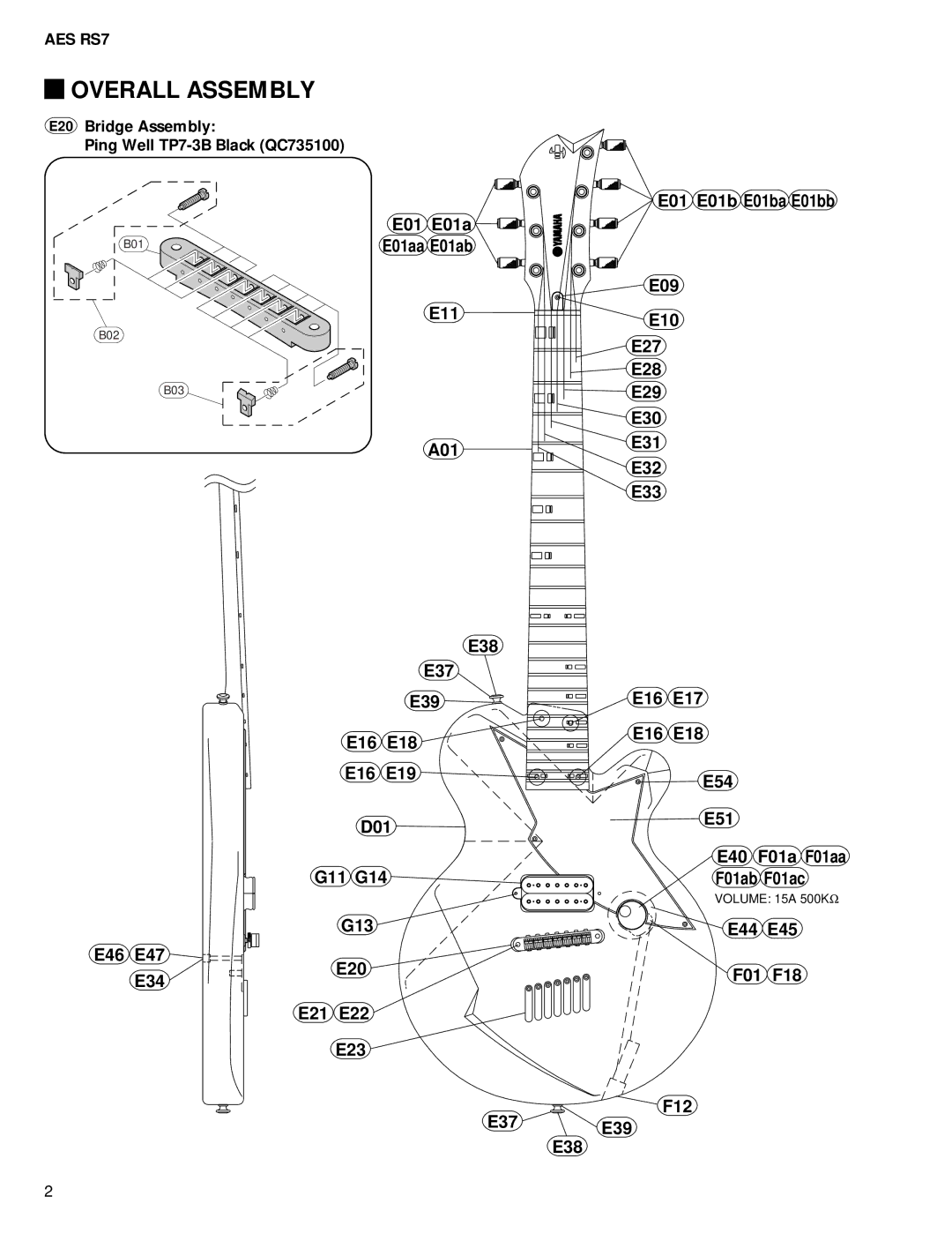 Yamaha AES RS7 service manual Overall Assembly 