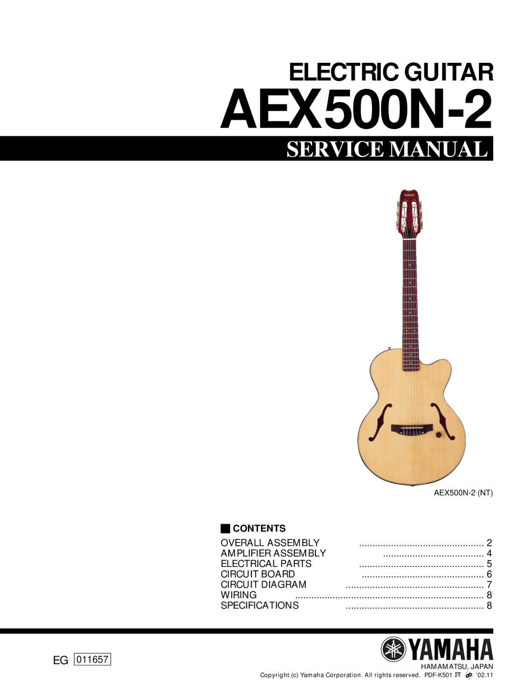 Yamaha AEX500N-2 service manual 