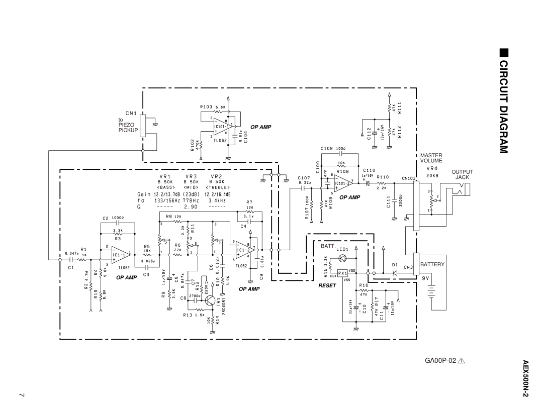 Yamaha AEX500N-2 service manual Circuit Diagram, GA00P-02 