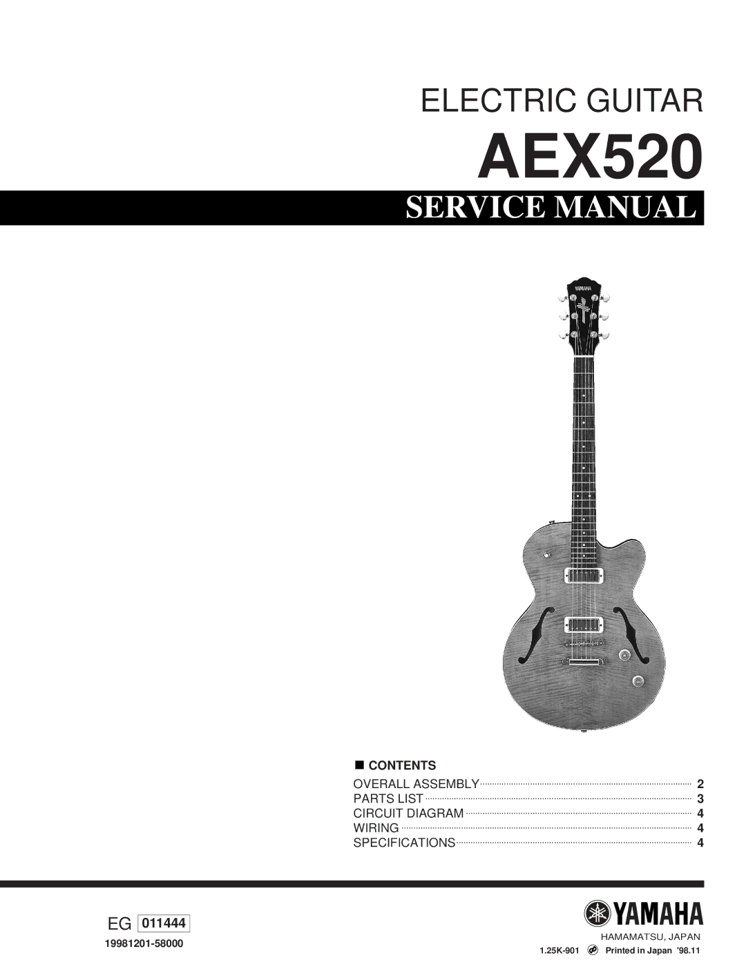 Yamaha AEX520 service manual 