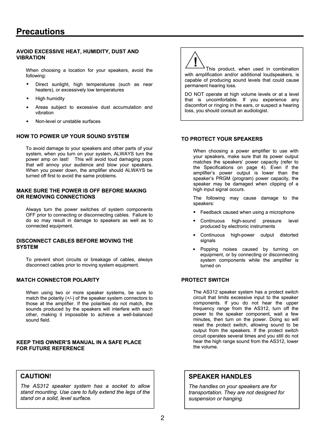 Yamaha AS312 owner manual 