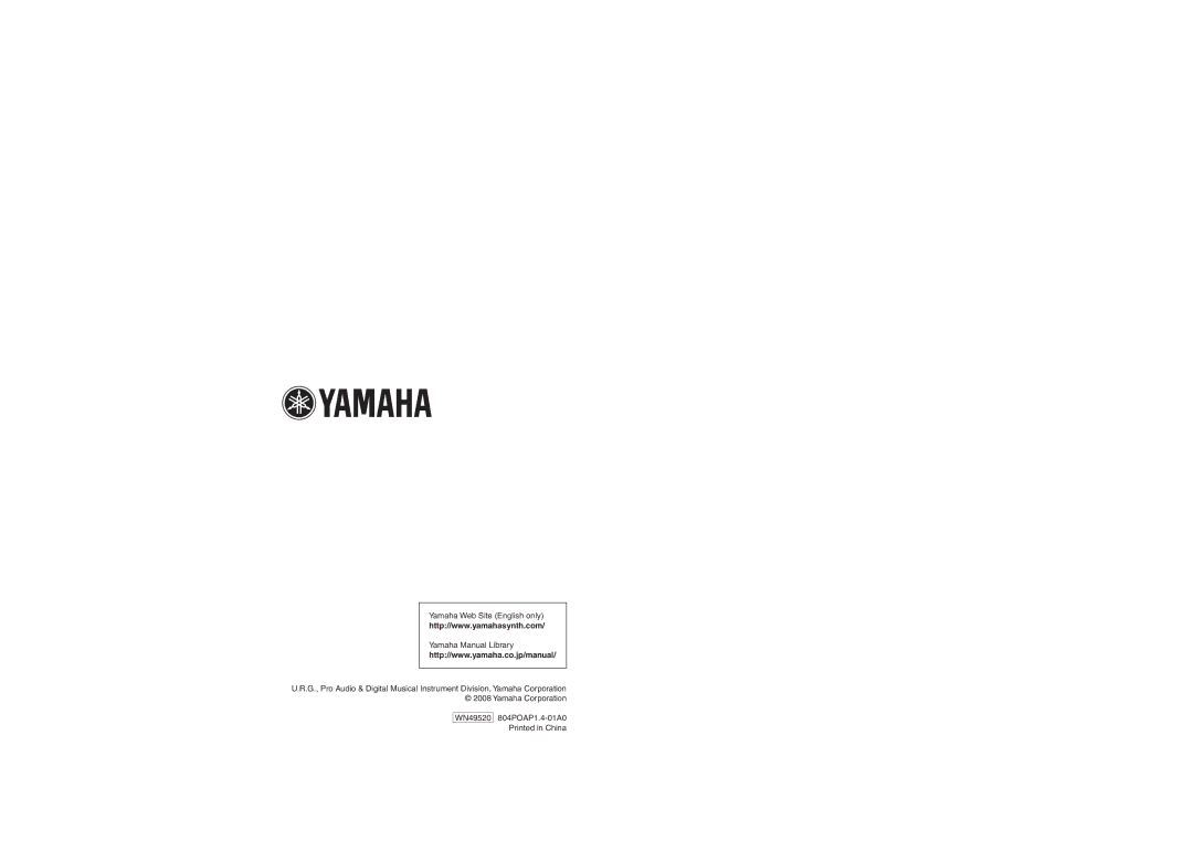 Yamaha Audiogram 3 owner manual WN49520 