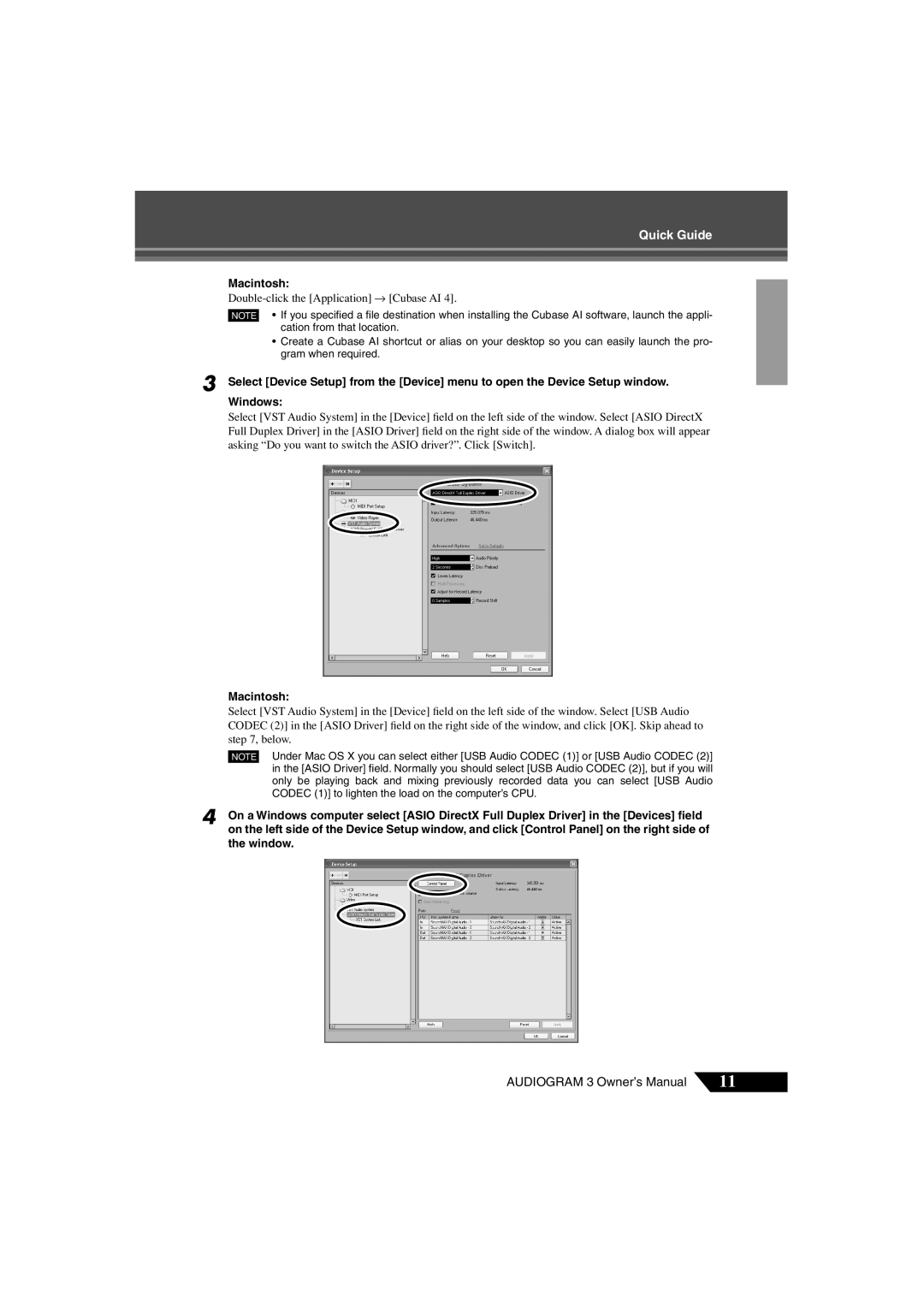 Yamaha Audiogram 3 owner manual Quick Guide, Macintosh 