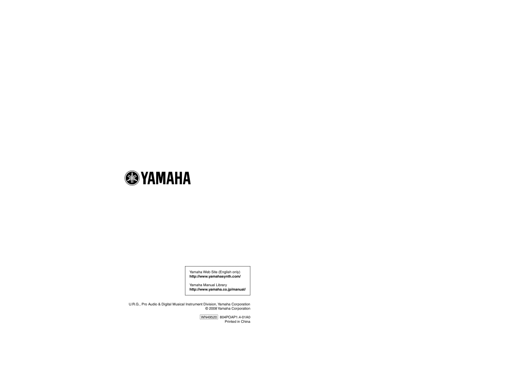Yamaha Audiogram 3 owner manual Yamaha Web Site English only, Yamaha Manual Library, WN49520 