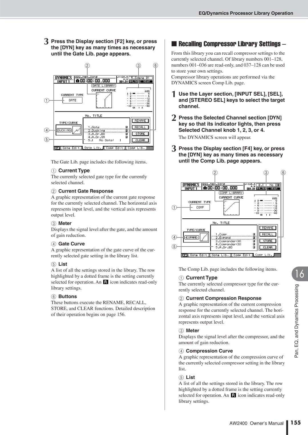 Yamaha AW2400 owner manual 155 