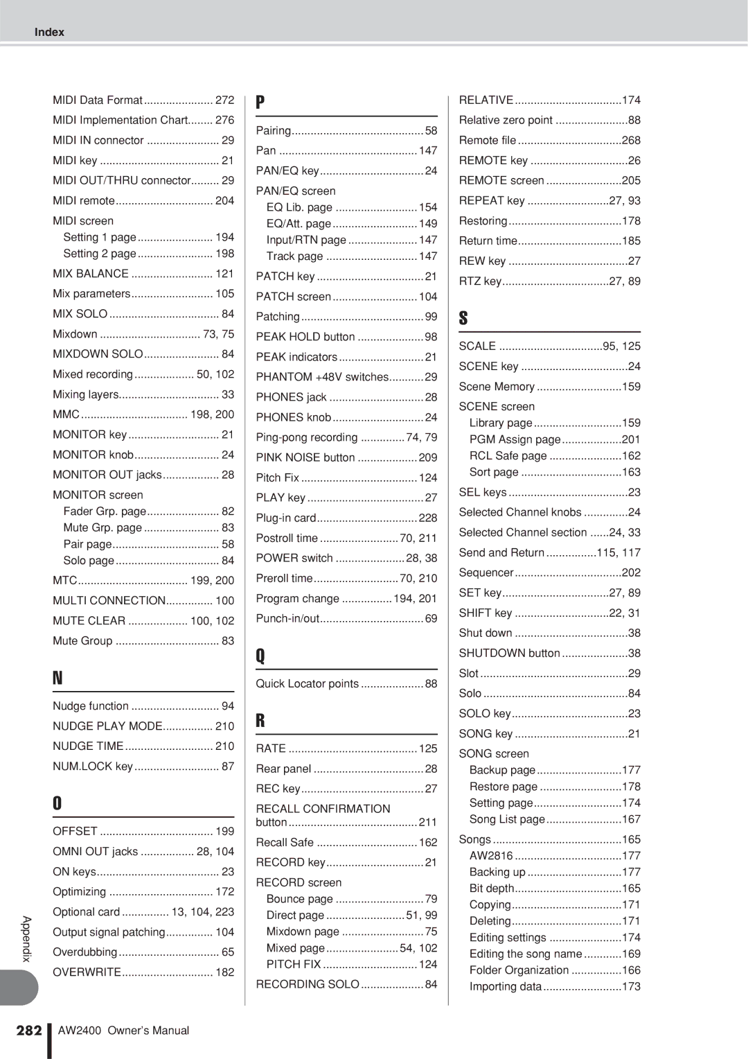 Yamaha AW2400 owner manual 282, Recall Confirmation 