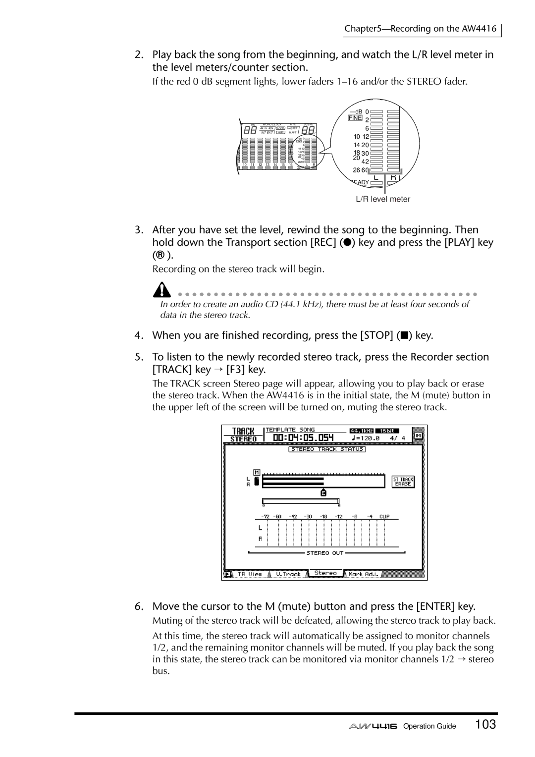 Yamaha AW4416 manual Move the cursor to the M mute button and press the Enter key 