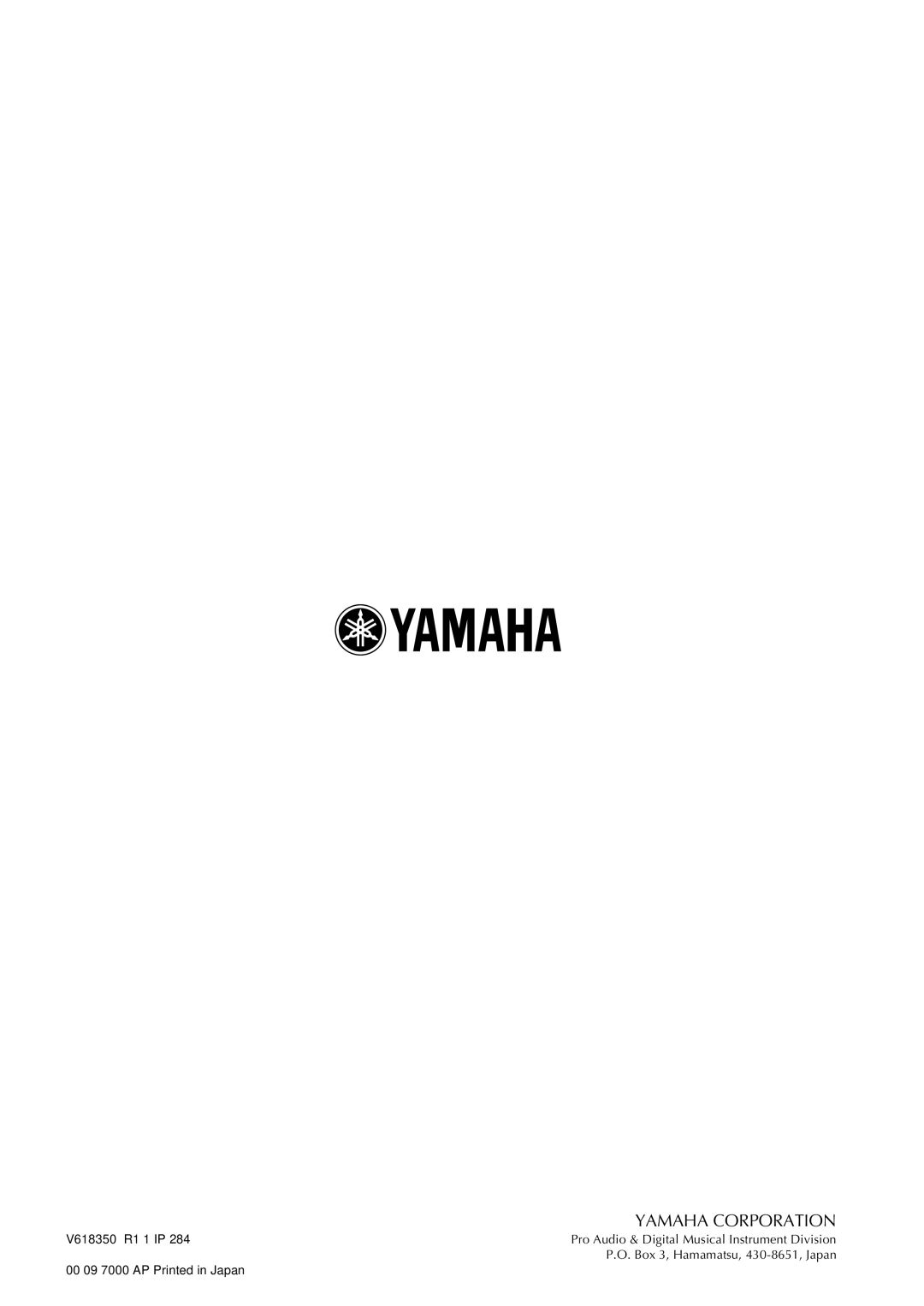 Yamaha AW4416 manual Yamaha Corporation 