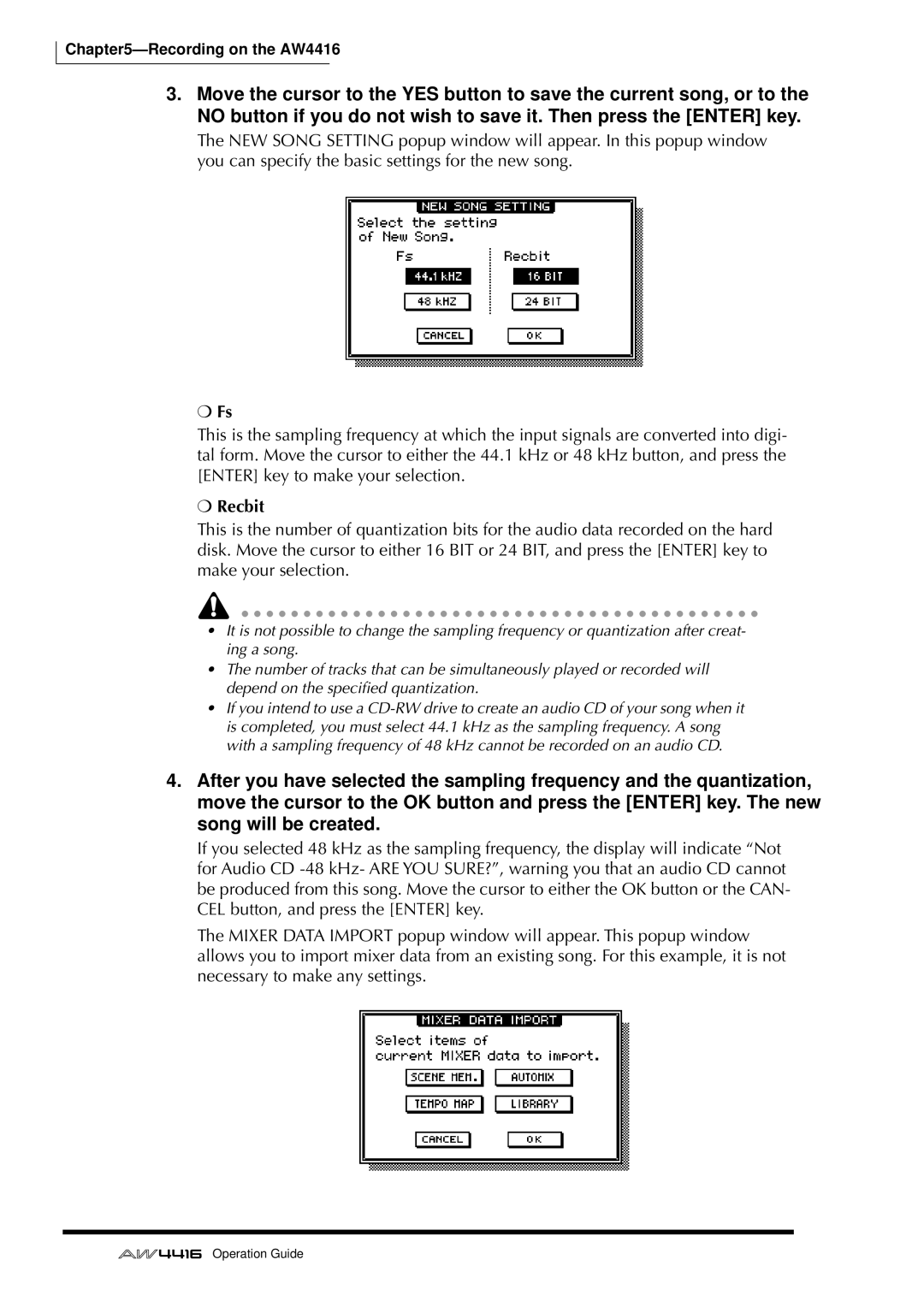 Yamaha AW4416 manual Recbit 